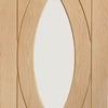 Single Sliding Door & Wall Track - Treviso Oak Door - Clear Glass - Unfinished