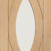 Bespoke Treviso Oak Glazed Double Pocket Door Detail - Prefinished