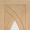 Bespoke Thruslide Treviso Oak Glazed - 2 Sliding Doors and Frame Kit - Prefinished