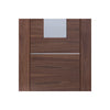 Bespoke Portici Walnut Glazed Door Pair - Aluminium Inlay - Prefinished