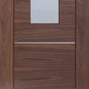 Bespoke Thrufold Portici Walnut Glazed Folding 3+2 Door - Aluminium Inlay - Prefinished