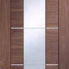 Bespoke Thruslide Portici Walnut Glazed 4 Door Wardrobe and Frame Kit - Aluminium Inlay - Prefinished