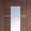 Bespoke Thruslide Portici Walnut Glazed - 2 Sliding Doors and Frame Kit - Aluminium Inlay - Prefinished