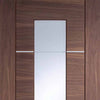 Bespoke Thruslide Portici Walnut Glazed - 4 Sliding Doors and Frame Kit - Aluminium Inlay - Prefinished