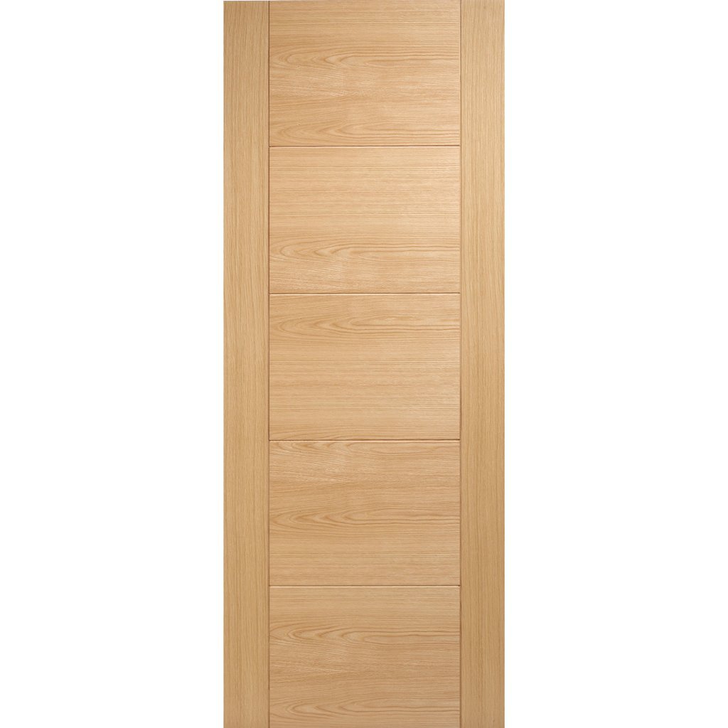 Vancouver Oak 5 Panel Flush Evokit Pocket Fire Door Detail - 30 Minute Fire Rated - Prefinished