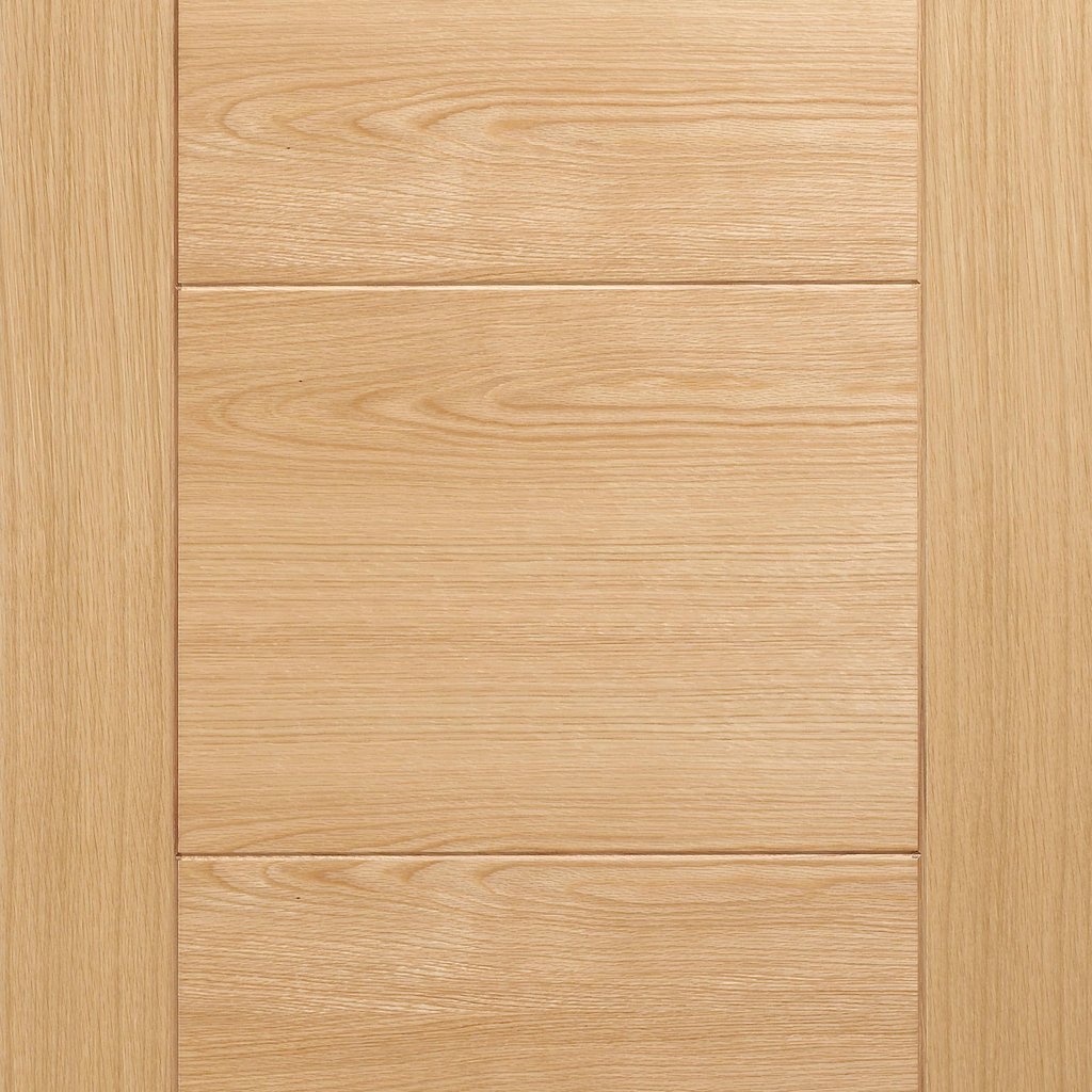 Vancouver Oak 5 Panel Flush Evokit Pocket Fire Door Detail - 30 Minute Fire Rated - Prefinished