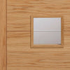 Bespoke Thruslide Surface Vancouver Oak 4LS Door Diamond Lined Clear Glass - Prefinished Sliding Double Door and Track Kit