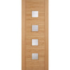 Bespoke Vancouver Oak 4LS Door Diamond Lined Clear Glass - Prefinished