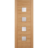 Bespoke Vancouver Oak 4LS Door Pair Diamond Lined Clear Glass - Prefinished