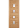 ThruEasi Room Divider - Vancouver 4 Pane Oak Diamond Lined Clear Glass Prefinished Double Doors with Single Side