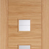 Bespoke Vancouver Oak 4LS Door Diamond Lined Clear Glass - Prefinished