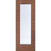 Ravenna Walnut Flush Single Evokit Pocket Door - Clear Glass - Prefinished