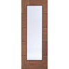 Single Sliding Door & Wall Track - Ravenna Walnut Flush Door - Clear Glass - Prefinished