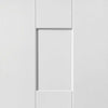 Geo Panelled Absolute Evokit Pocket Door Detail - White Primed