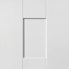 Double Sliding Door & Track - Geo White Panelled Doors