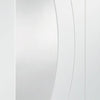 Four Sliding Doors and Frame Kit - Salerno Door - Clear Glass - White Primed