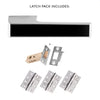 Tupai Rapido VersaLine Tobar Fire Lever on Long Rose - Pearl Black Decorative Plate - Satin Chrome Handle Pack