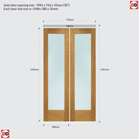 Contemporary Pattern 10 Oak Bifold Door - Clear Glass