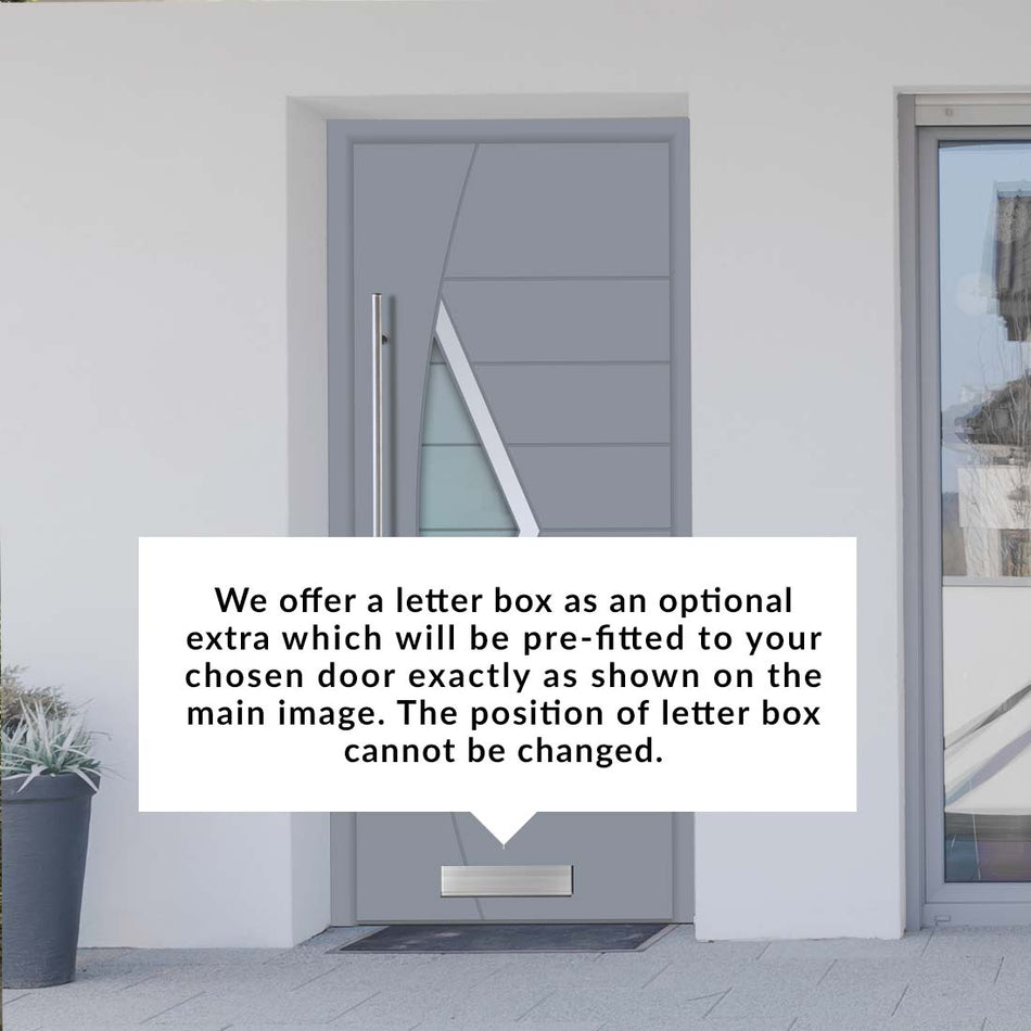 External ThruSafe Aluminium Front Door - 1757 CNC Grooves & Stainless Steel - 7 Colour Options