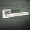 Kansas Status Lever on Square Rose - Satin Chrome