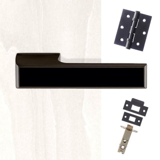Image: Tupai Rapido VersaLine Tobar Lever on Long Rose - Pearl Black Decorative Plate - Pearl Black Handle Pack