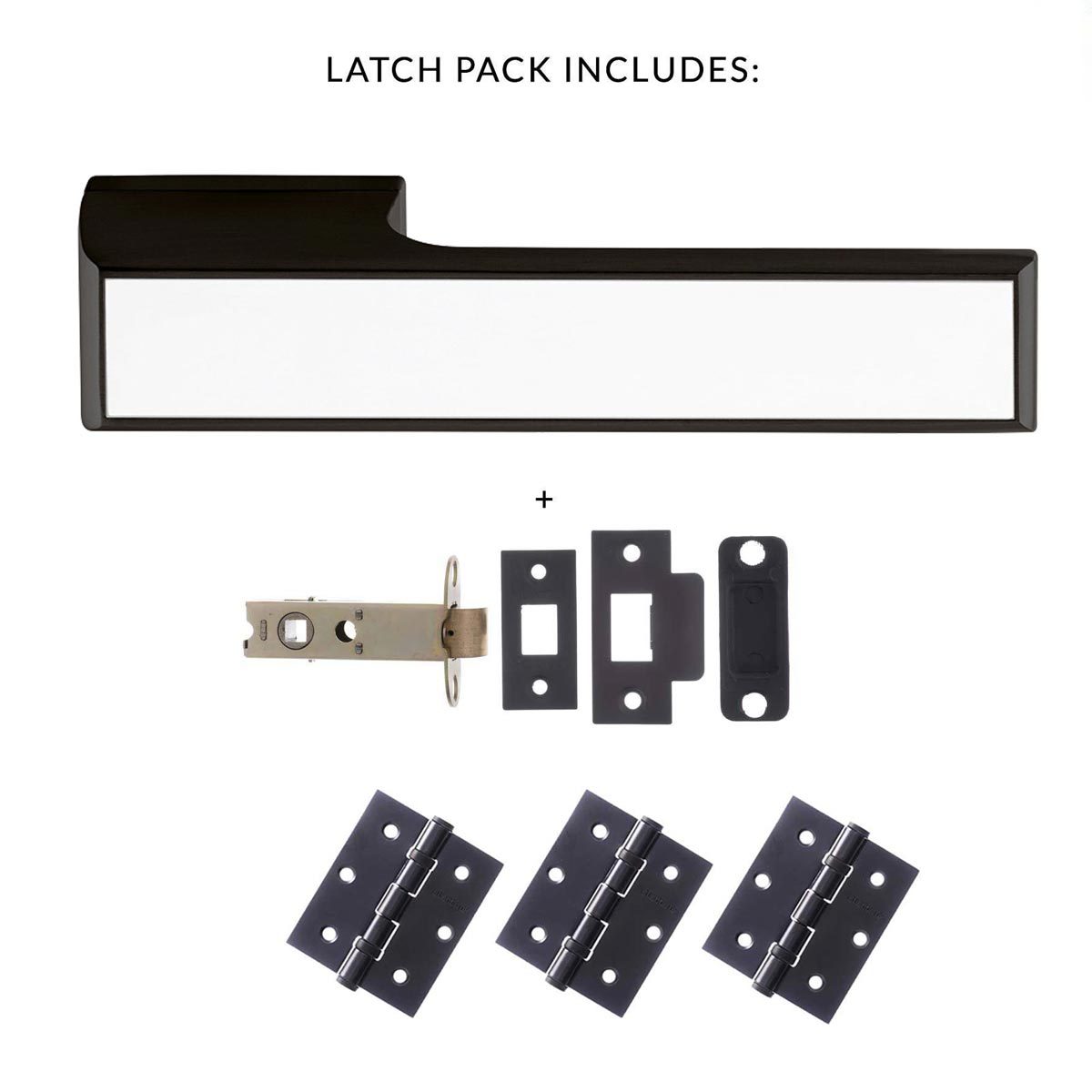 Tupai Rapido VersaLine Tobar Lever on Long Rose - White Decorative Plate - Pearl Black Handle Pack