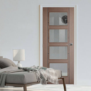 Image: Contemporary grey glazed interior door