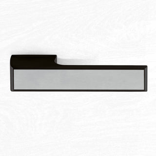 Image: Tupai Rapido VersaLine Tobar Lever on Long Rose - Satin Stainless Steel Decorative Plate - Pearl Black