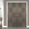 Apollo Chocolate Grey Flush Door Pair - Prefinished