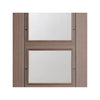 Vancouver Chocolate Grey 4 Pane Door Pair - Clear Glass - Prefinished