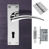 DL64 Wing Contemporary Lever Lock Polished Chrome Handle Pack