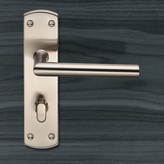 Image: Steelworx CSLP1162T Mitred Bathroom Lever Lock Handles - 2 Finishes