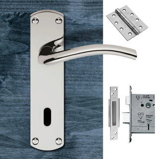 Image: Serozzetta Tres SZC031CP Lever Lock Polished Chrome Handle Pack