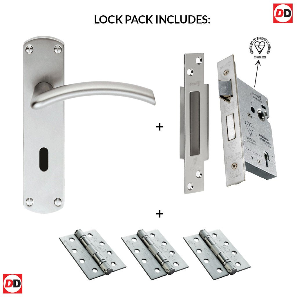 Serozzetta Tres SZC031SC Lever Lock Satin Chrome Handle Pack