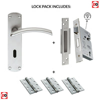 Serozzetta Tres SZC031SC Lever Lock Satin Chrome Handle Pack