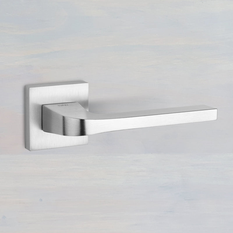 Tupai Rapido CurvaLine Valbona Lever on Square Rose - Satin Chrome