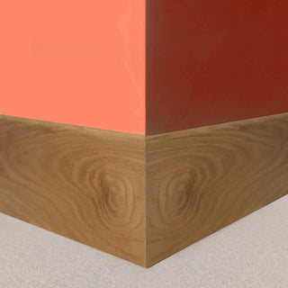 Image: 120x18mm: Modern Profile Veneer Skirting on Timber Core
