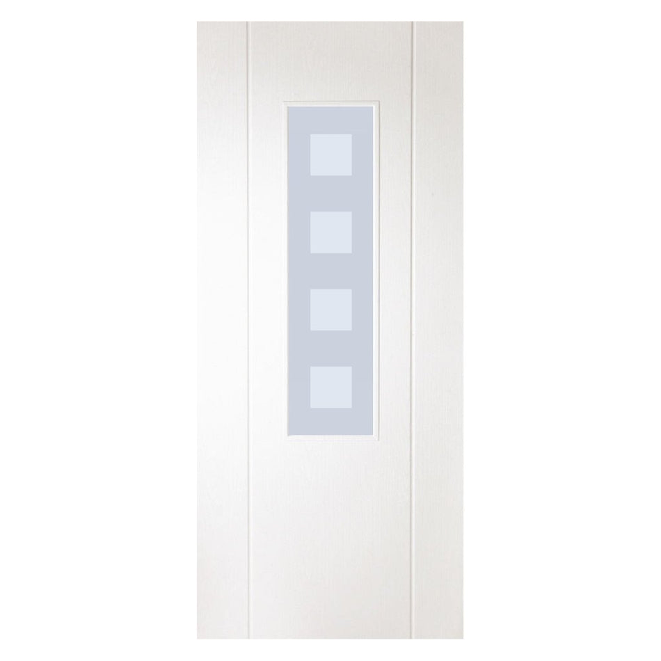 White PVC door on white background