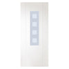 Contemporary Grained PVC Door Pair - Sandblasted Glass  - Clear Squares