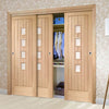 Bespoke Thruslide Contemporary Suffolk Oak 4 Pane Glazed 3 Door Wardrobe and Frame Kit