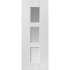 Geo Absolute Evokit Double Pocket Door Detail - Clear Glass - White Primed