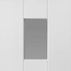 Single Sliding Door & Track - Geo White Door - Clear Glass