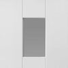 Single Sliding Door & Wall Track - Geo White Primed Door - Clear Glass