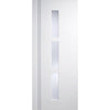 Room Divider - Sierra Blanco - Frosted Glass White Painted Double Doors with Single Side