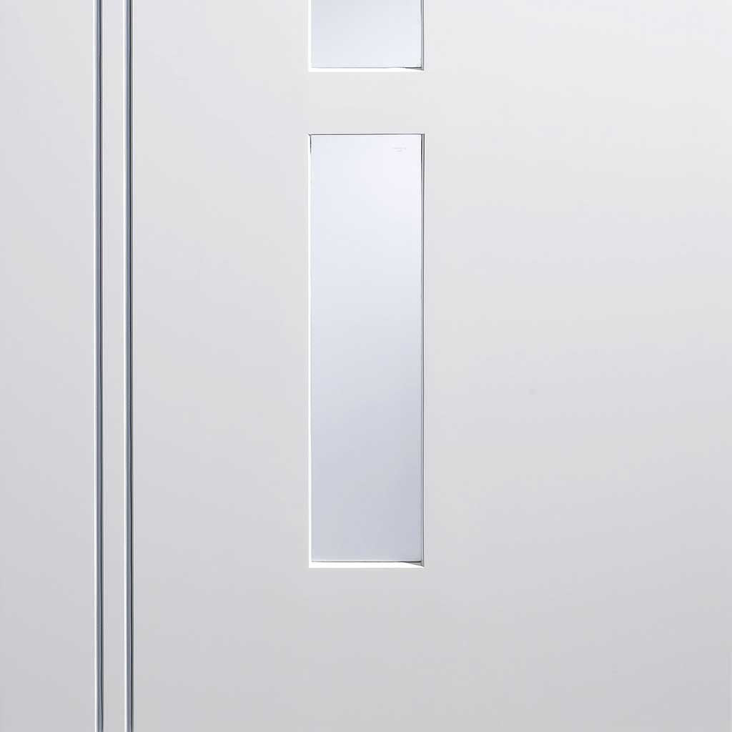 Three Folding Doors & Frame Kit - Sierra Blanco 2+1 - Frosted Glass - White Painted