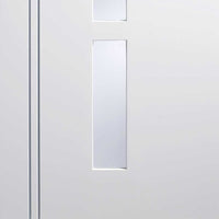 Three Folding Doors & Frame Kit - Sierra Blanco 2+1 - Frosted Glass - White Painted
