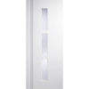 Five Folding Doors & Frame Kit - Sierra Blanco 3+2 - Frosted Glass - White Painted