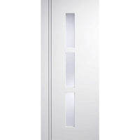 Two Folding Doors & Frame Kit - Sierra Blanco 2+0 - Frosted Glass - White Painted
