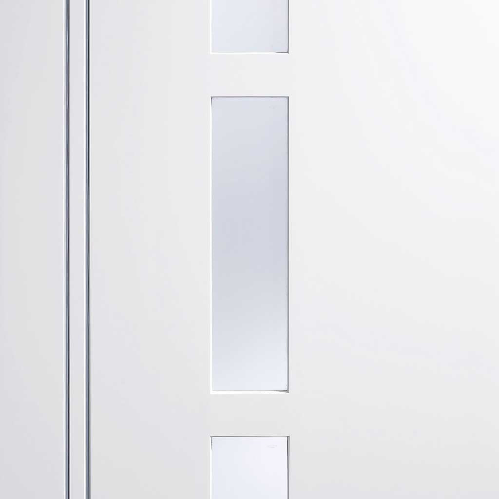 Four Folding Doors & Frame Kit - Sierra Blanco 3+1 - Frosted Glass - White Painted
