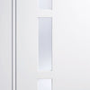 Sierra Blanco Staffetta Twin Telescopic Pocket Doors - Frosted Glass - White Painted